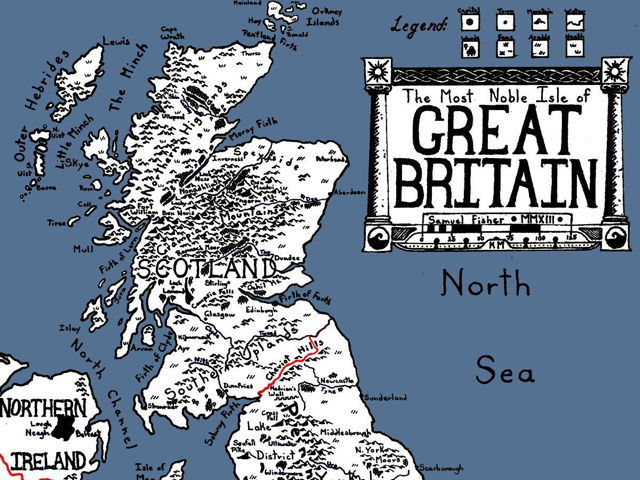 Fantasy map of Great Britain (Samuel Fisher)