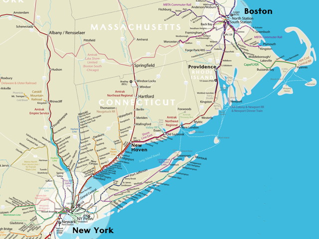 Northeast Rail Map