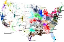 A commuter flow-based regionalization of the United States. From Nelson and Rae 2016.