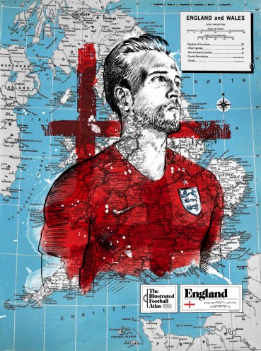 "Harry Kane--England," from Michael Raisch, The Illustrated Football Atlas, 2018.